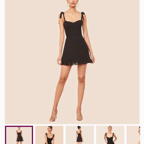 Reformation Dresses & Skirts - Reformation Black Ruffle Mini Christine Dress Ladies Sz 4